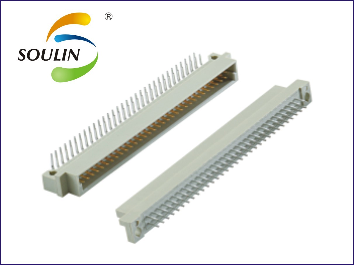 Gray PBT Tube DIN41612 3 Row Connector Straight Right Angle H11.5 PC4.0